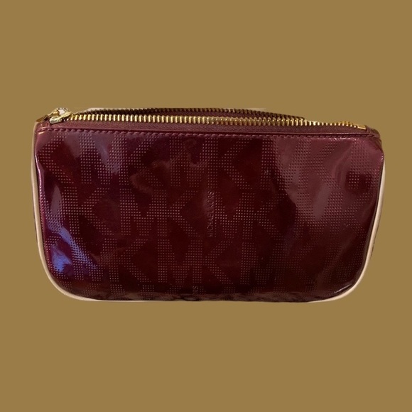 Michael Kors Signature Burgundy Cosmetics Bag - Picture 3 of 8